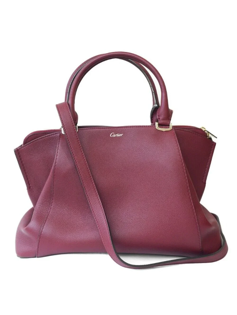 Cartier Shoulder Bag Gold Bordeaux
